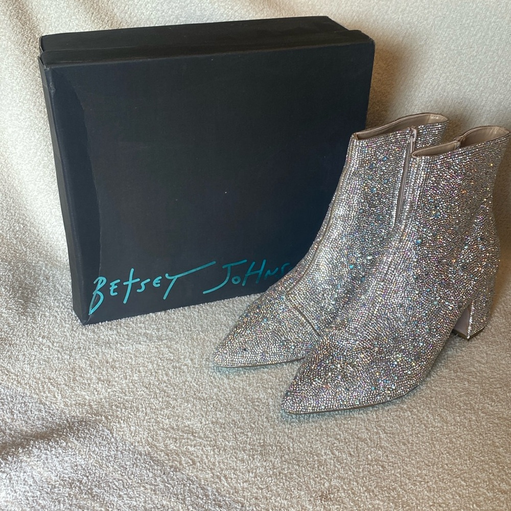 In Original Box/ New-Never Worn Betsey Johnson Rhinestone Booties